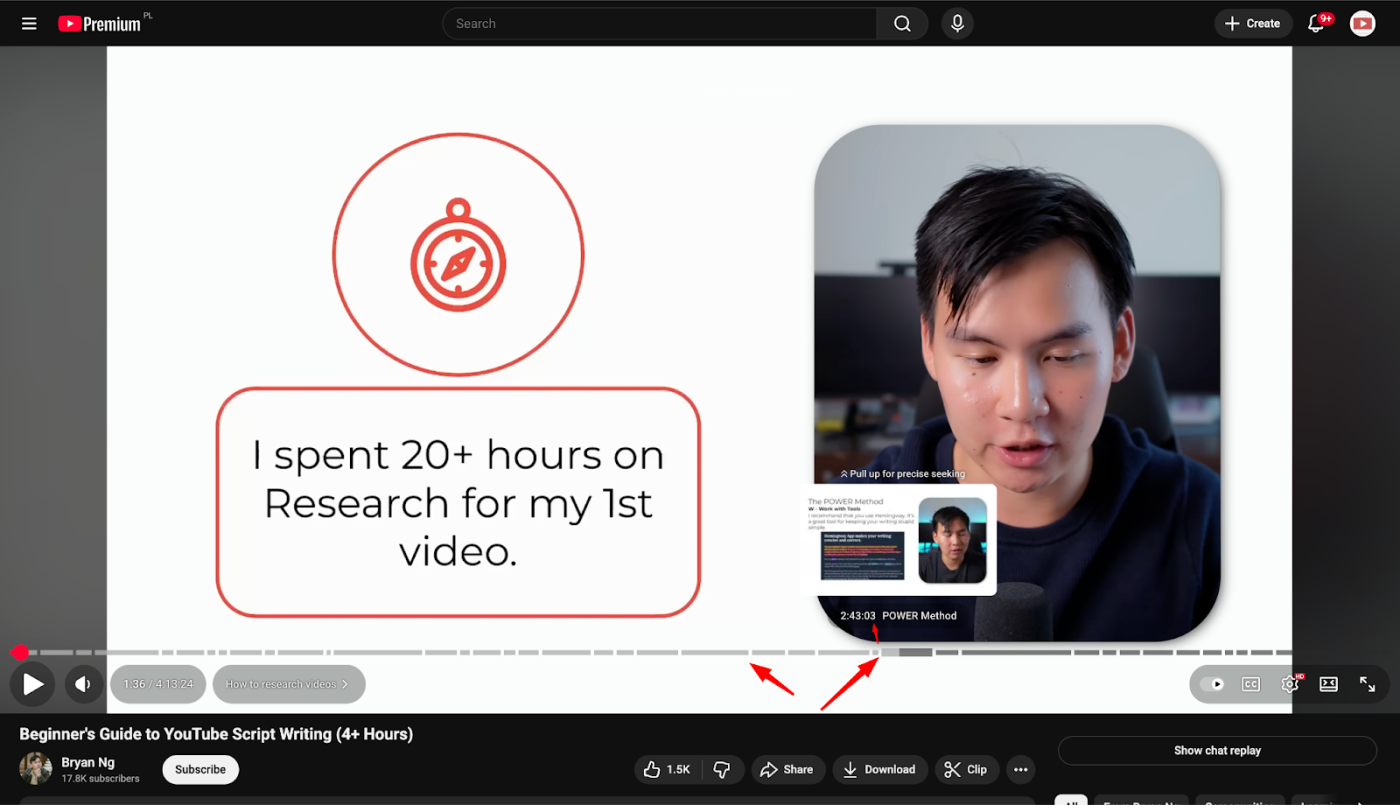 Chapters for YouTube SEO