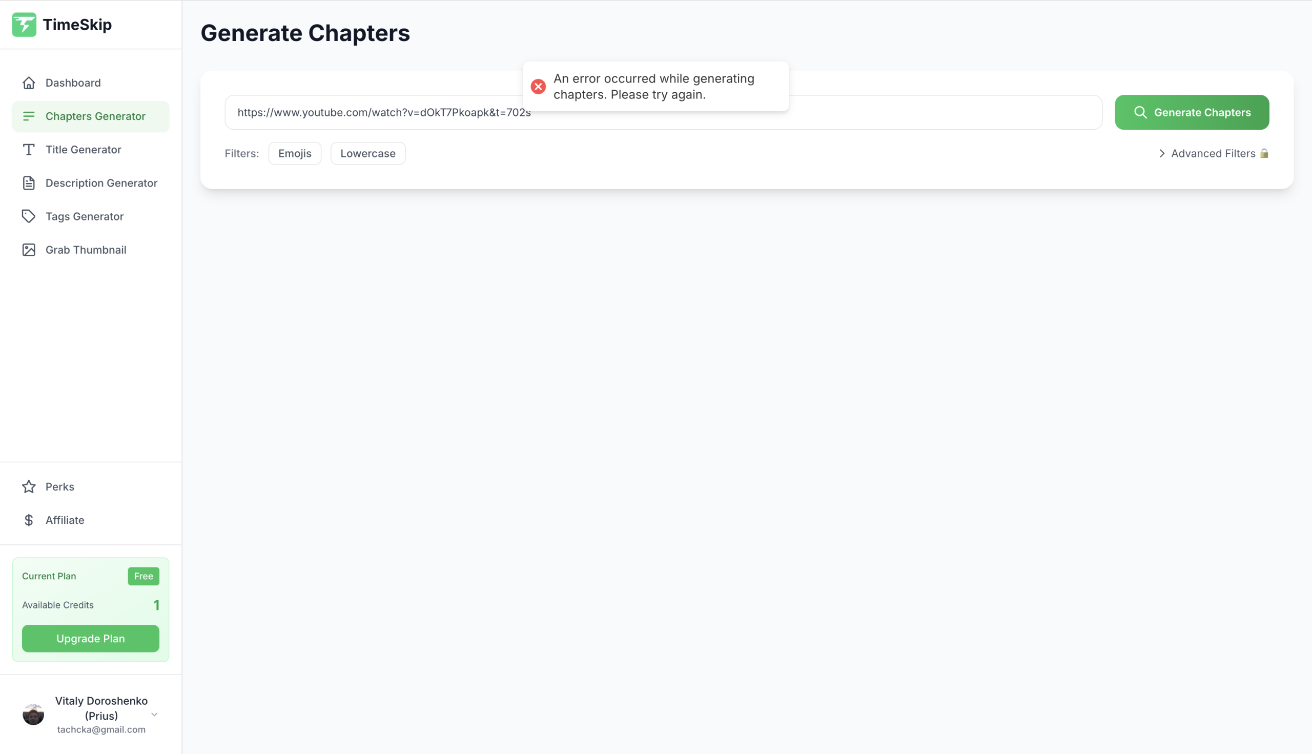 Outils pour les chapitres YouTube