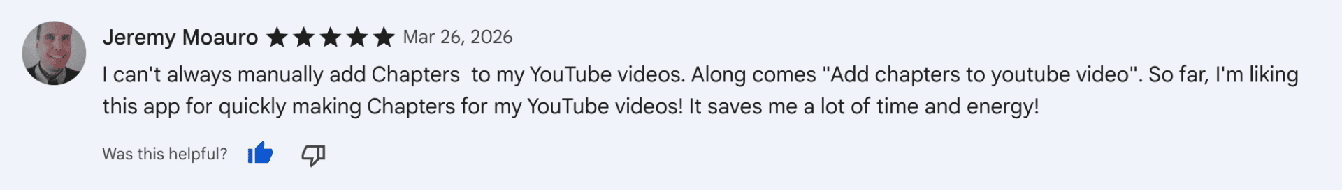 Create chapters for youtube videos in a click