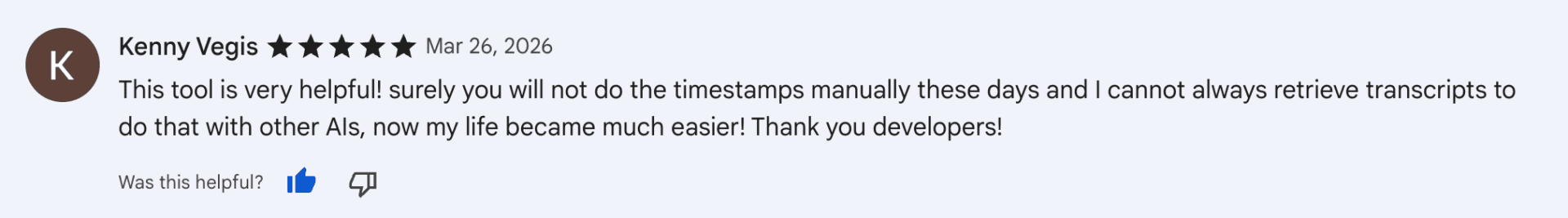 Create chapters for youtube videos in a click